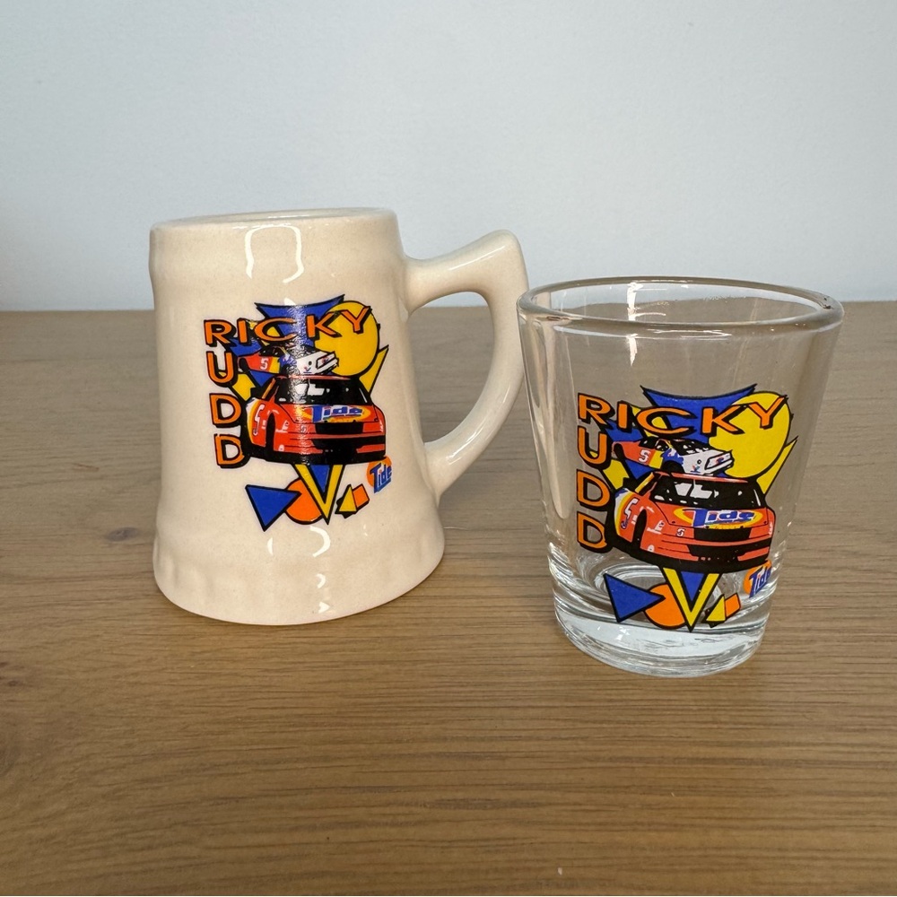 Vintage New NASCAR Ricky Rudd Shot Glass Lot of 2